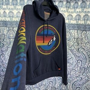 Aviator Nation Navy Hoodie with Multicolor Logo